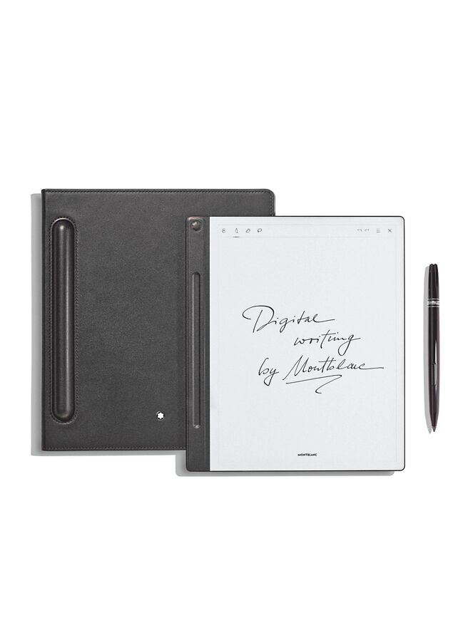 万宝龙Digital Paper仿自纸张的质感，不会发出蓝光伤害眼睛。（MONTBLANC提供）