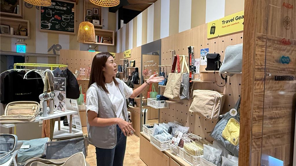 主打「懶得好生活」的品牌nininono即起至26日進駐漢神巨蛋購物廣場B1F,以「nininono air」為主題打造沉浸式旅遊體驗空間。(柯宗緯攝)