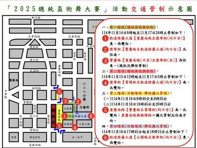 交通管制區域。（中正一警分局提供）