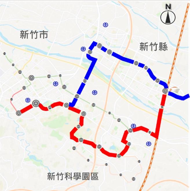 新竹市政府积极争取「新竹县市轻轨红蓝线整合可行性研究报告」补助，交通部12日同意补助新台币2100万元。（新竹市政府提供／陈育贤新竹传真）