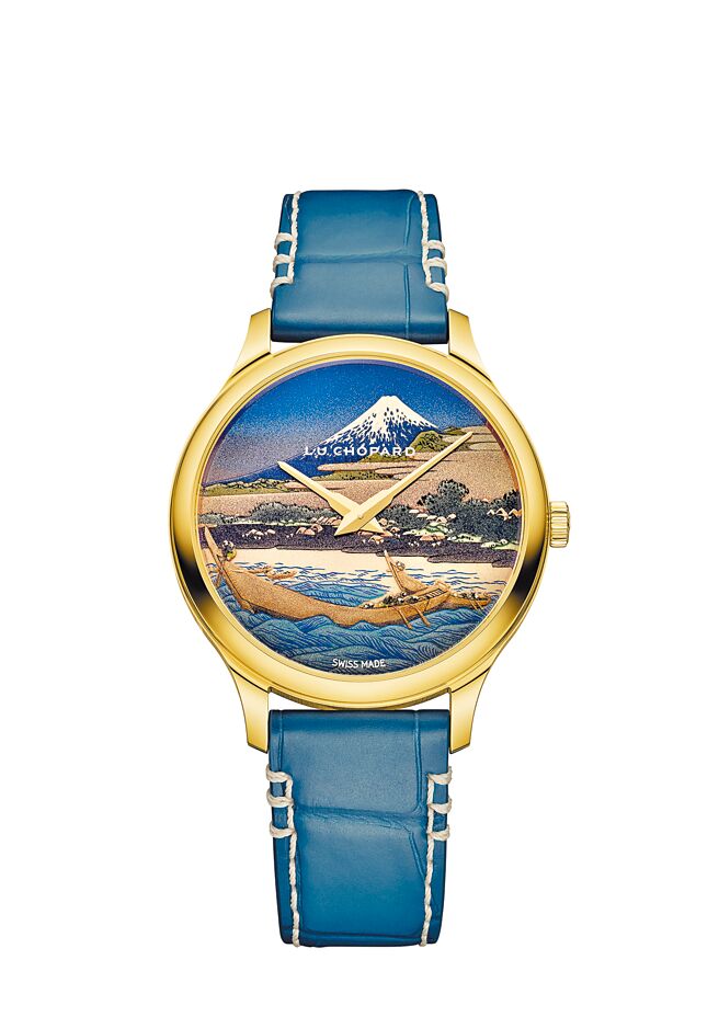 萧邦L.U.C XP Urushi Ukiyo-e腕表，向日本浮世绘大师葛饰北斋致敬，141万元。（CHOPARD提供）