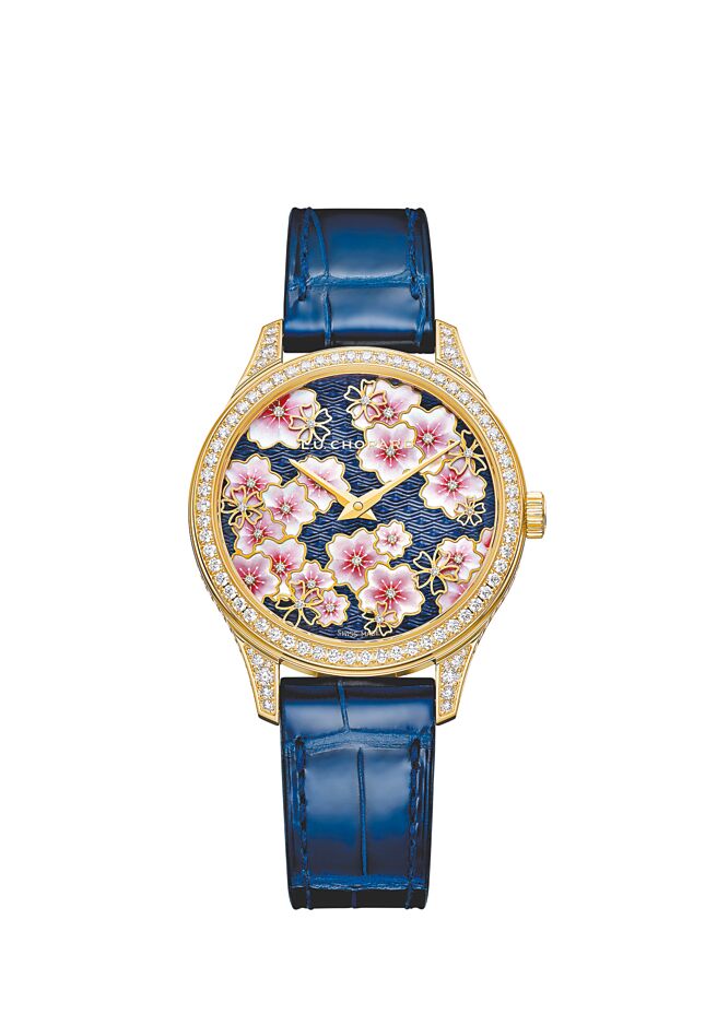 萧邦L.U.C XP Sakura by Night钻表，重现春天夜樱之美，限量8只。（CHOPARD提供）