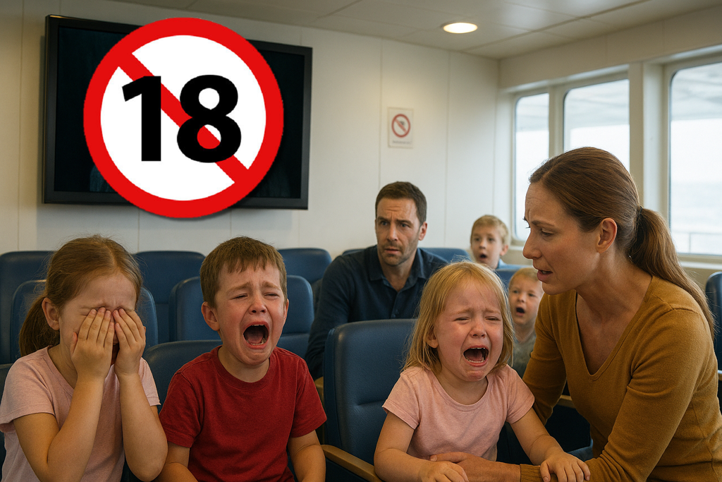 渡輪上電視突播「激情A片」 孩童尖叫驚逃！家長傻眼