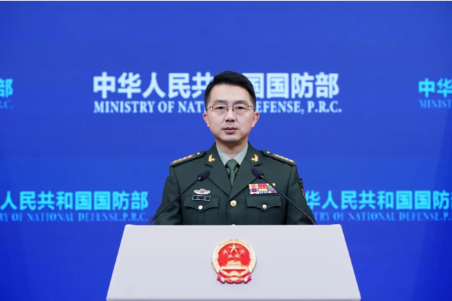 中國大陸國防部新聞發言人蔣斌。（取自央視）