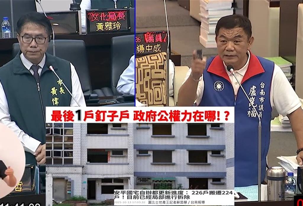 安平國宅海砂屋剩1釘子戶未搬遷　議員質疑市府監督不周