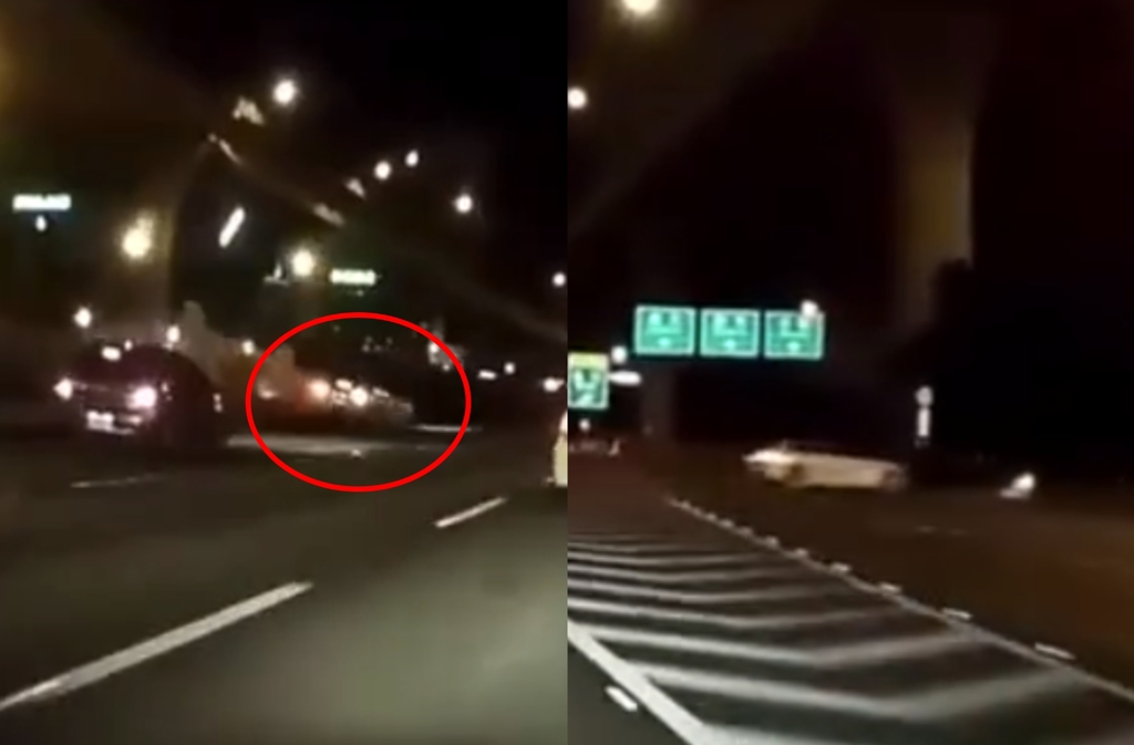 國道鬼飄畫面曝!特斯拉左右打水漂「猛撞匝道口」狂轉2圈