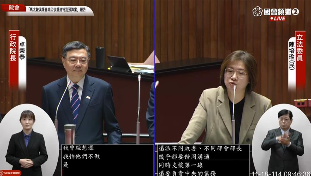 反對立院財劃法修正案   卓榮泰喊：明年要舉債5600億元