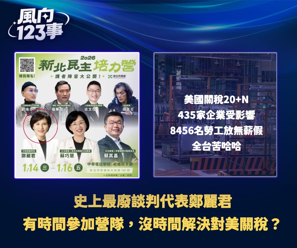 鄭麗君忙關稅談判還有空參加新北營隊?藍粉專抓包蘇巧慧刪文