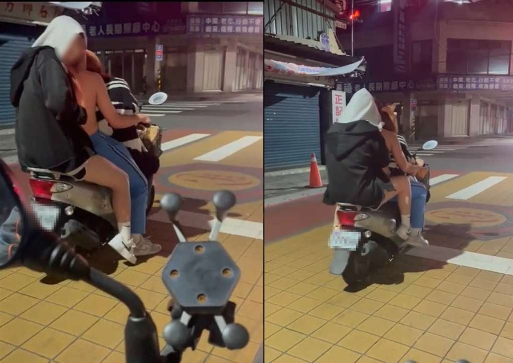 新莊男打赤膊載2妹三貼！ 網友直呼：人帥真好