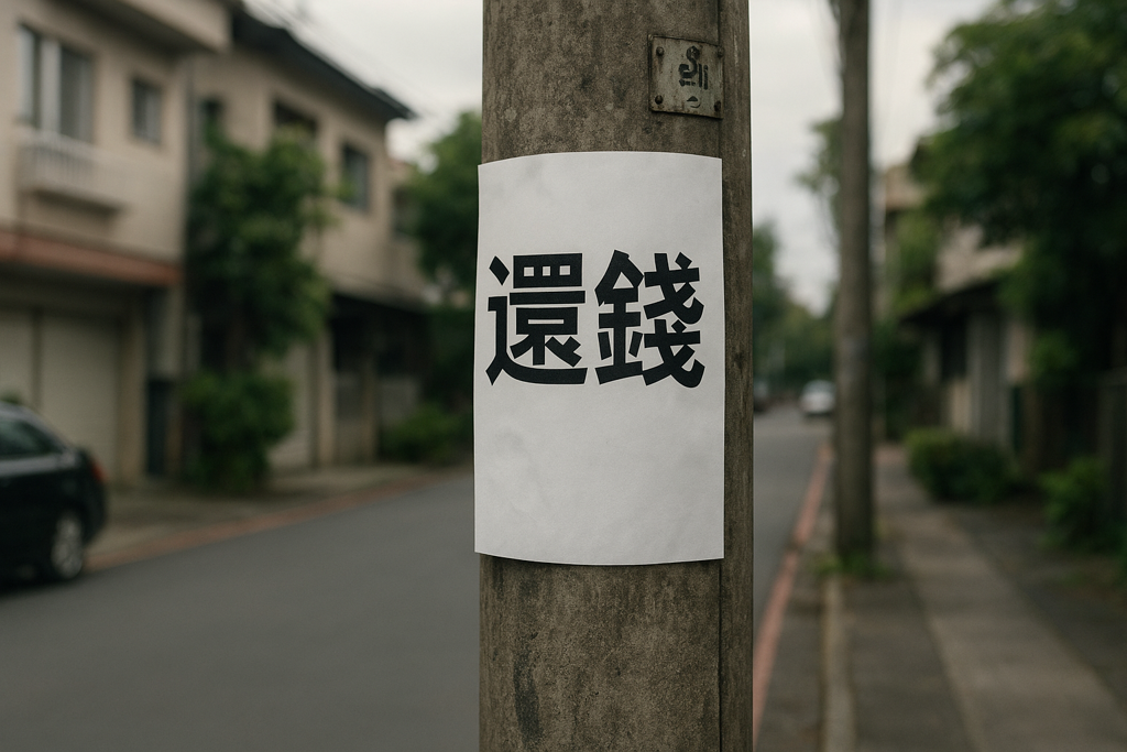 國中生借3萬簽本票還不出錢 被貼海報公審警將查辦