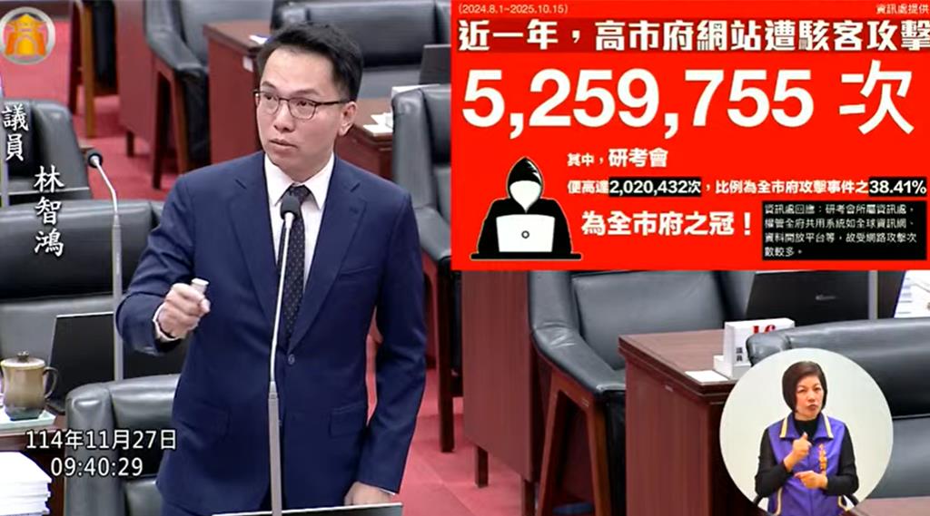 高市府網站近1年遭攻擊526萬次 面對資安危機民代給建議