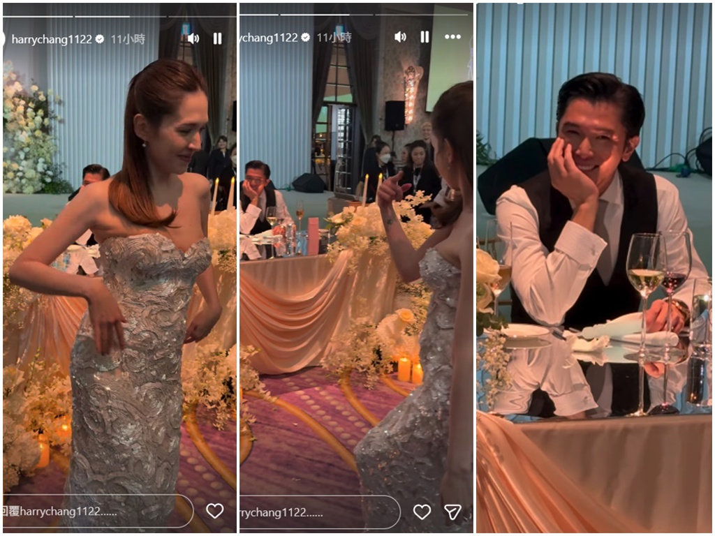 許瑋甯隨著《當男人戀愛時》主題曲熱舞，把老公邱澤逗笑開懷。(圖/ig@harrychang1122)