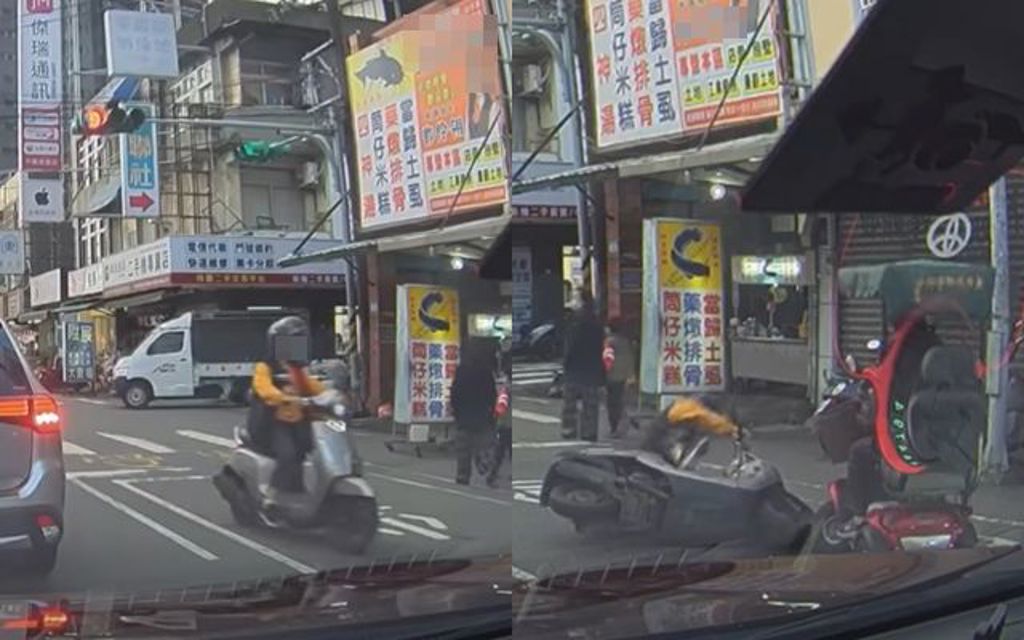 逆向三寶VS神主牌！她被撞倒地慘輸 網傻眼：遇到同類