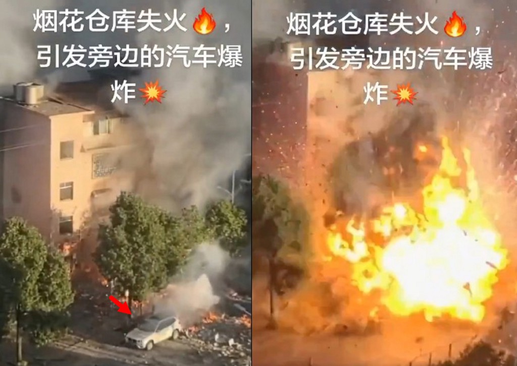 煙火店意外起火爆炸釀3傷！ 老闆的BMW也慘遭炸飛