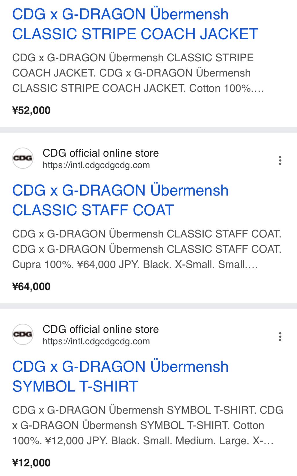 Google搜尋頁面可見部分單品,但詳細內容仍待品牌公布。(摘自Google搜尋頁面)