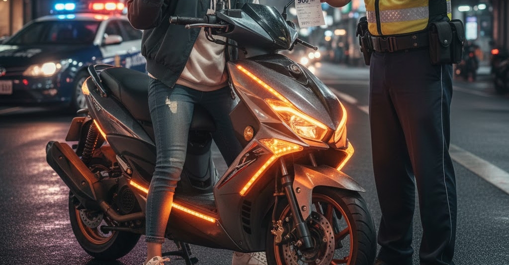 反光片改裝「恆亮燈飾」 女稱夜騎求安全！法官：裁罰無誤