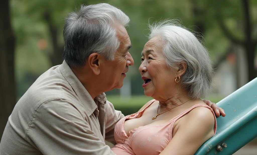 高雄「超高齡長輩」公園溜滑梯野戰 目擊家長驚：阿嬤坐阿公上面 