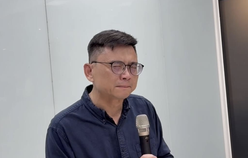 有意角逐民國115年高雄市長的民進黨立委賴瑞隆遭爆料，其8歲小孩涉入至少3件校園霸凌案，賴瑞隆7日受訪哽咽道歉。（洪浩軒攝）