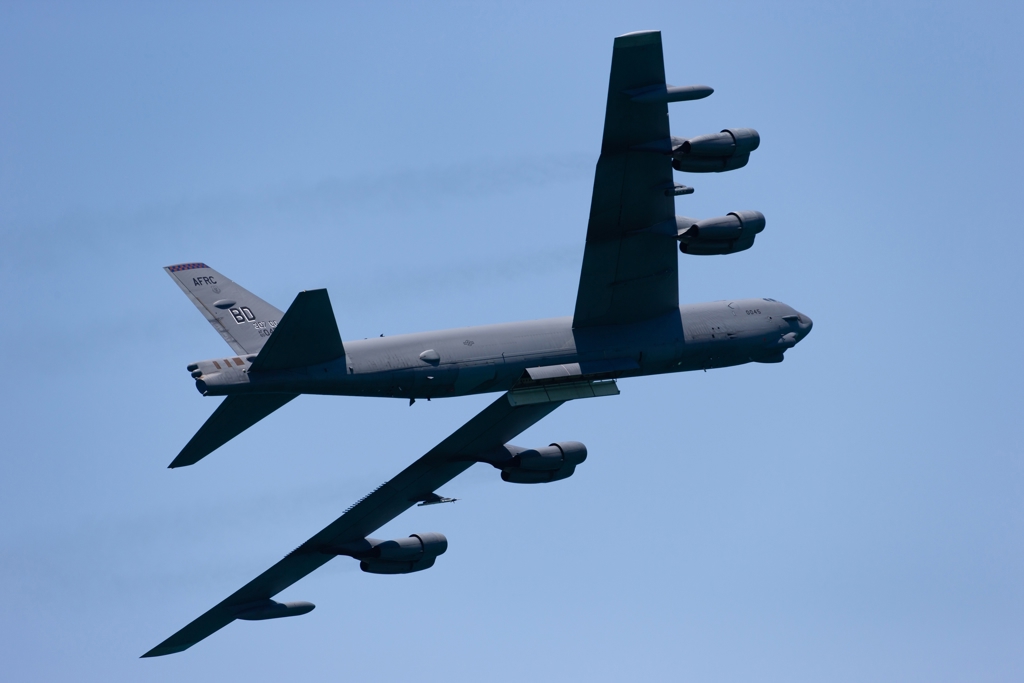 美國B-52轟炸機(資料照)參與昨天與日本自衛隊的聯合飛行演訓。(達志影像/Shutterstock)