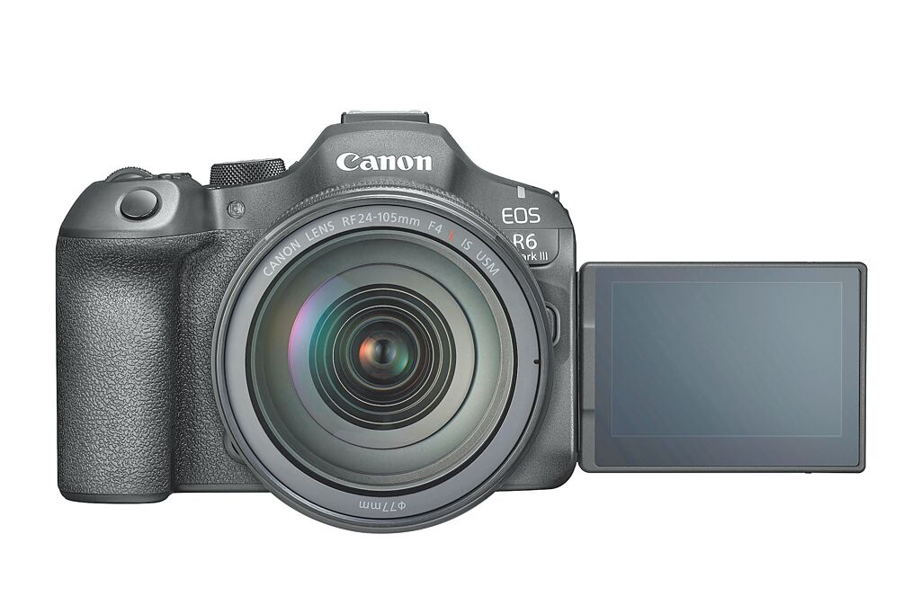 Canon EOS R6 Mark III+ RF24-105mm F4 L IS USM鏡組，10萬6900元。（Canon提供）