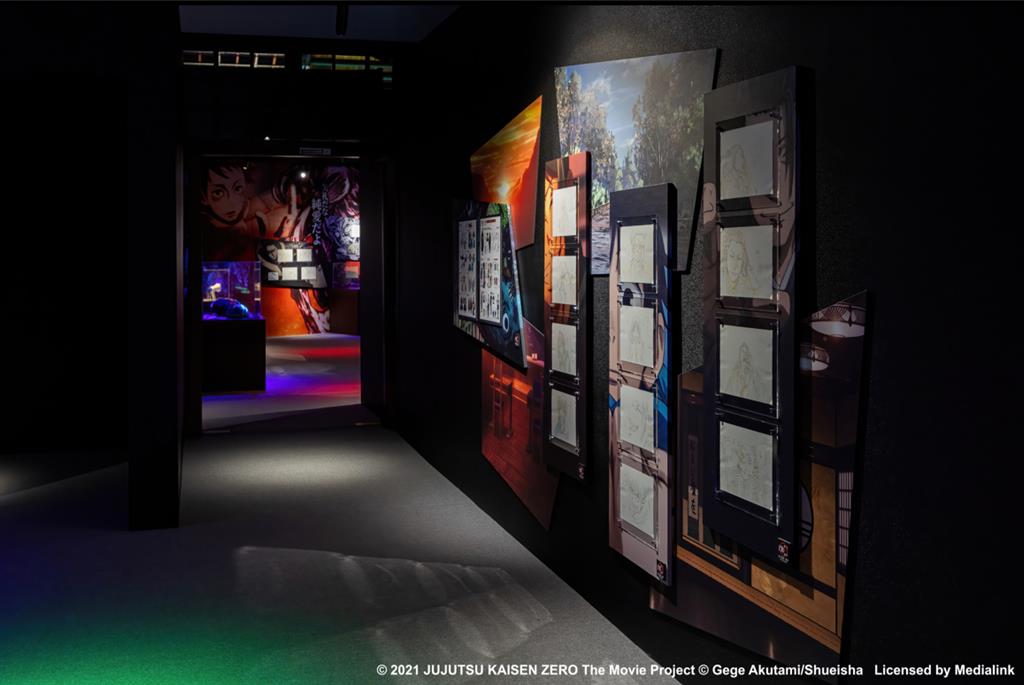 「咒術迴戰展《劇場版咒術 0》篇」在台北帶來首次公開的大量原畫、分鏡手稿、角色設定稿。(羚邦提供/徐梓榕台北傳真)
