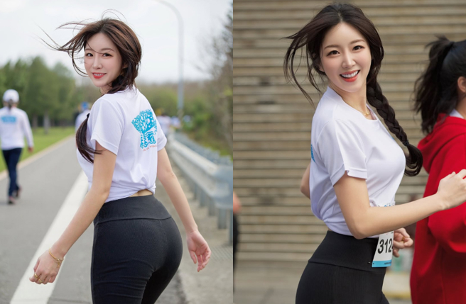 安芝儇澎湖跑馬拉松美照曝光 回眸一笑比AI美