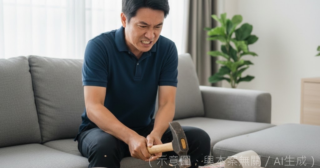 反擊噪音慘了!男子鐵鎚敲桌5年 遭判刑6月代價超大