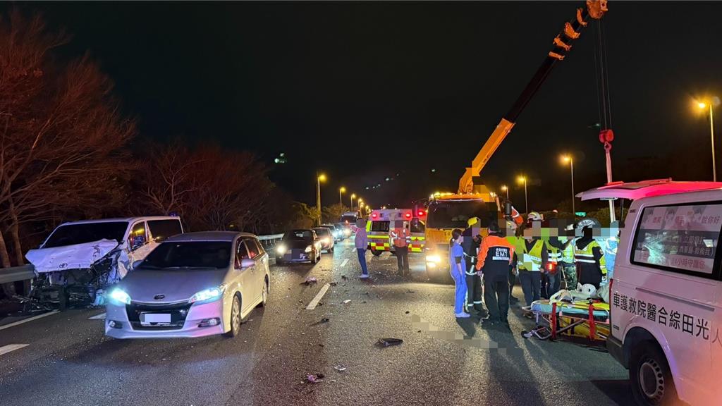 國道3號3車追撞事故 釀1死2傷