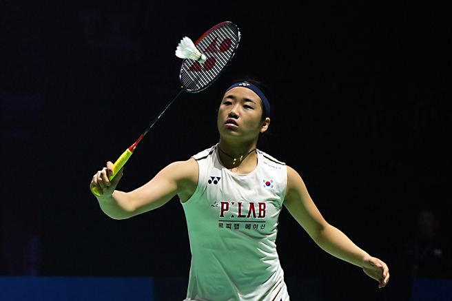世界球后安洗瑩在2026亞洲羽球團體錦標賽領軍韓國女團隊。(美聯社資料照)