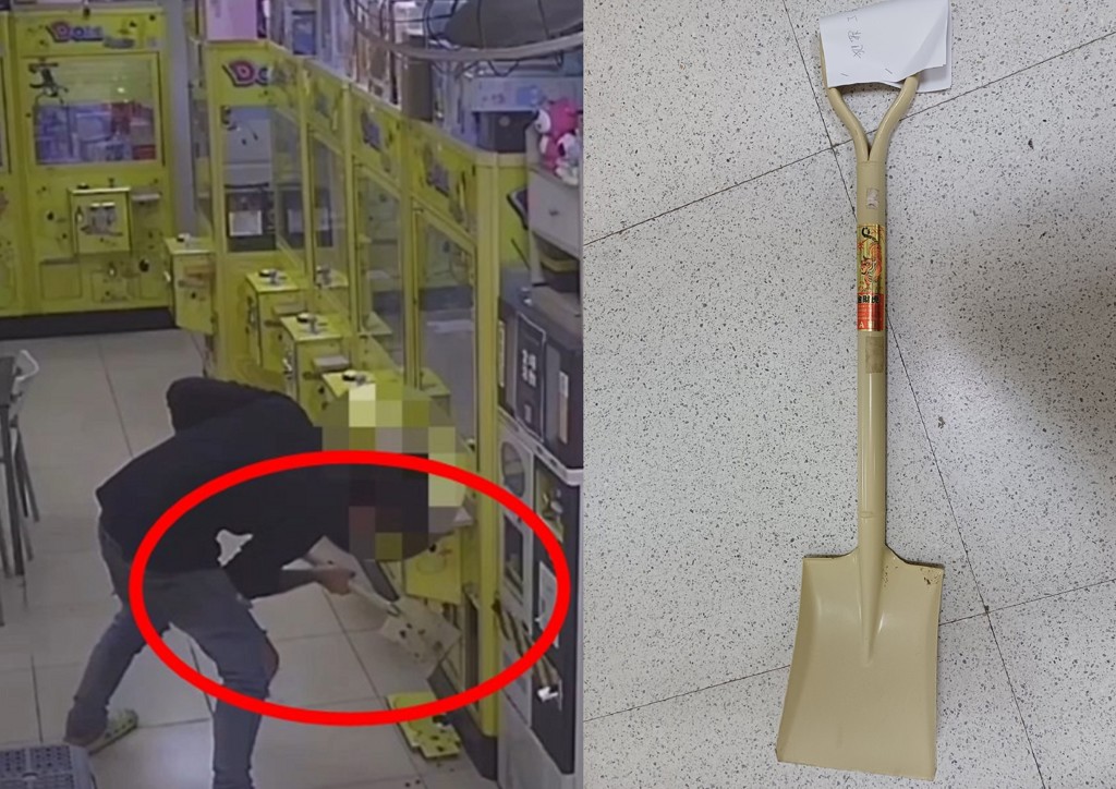 持圓鍬闖娃娃機店「鏟錢」 淡水警速逮通緝男