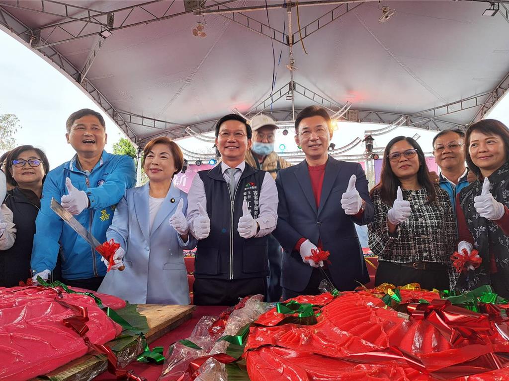東勢新丁粄節要選市長都來了 台中藍營姐弟同框互動熱絡