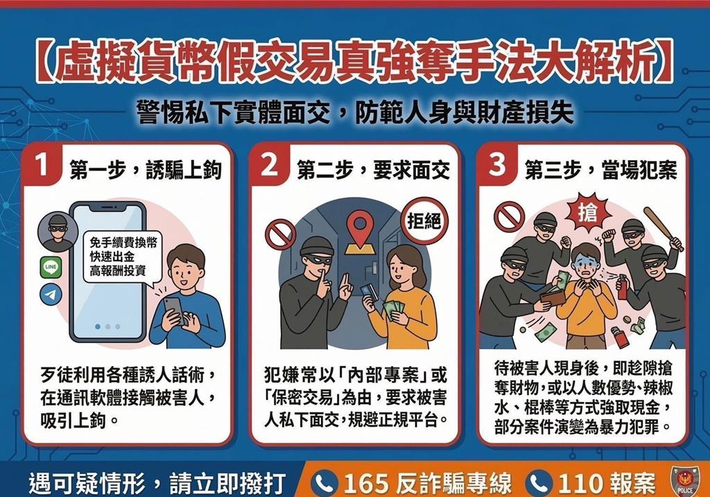 假幣商設局連搶數百萬 北市警破3案籲防詐